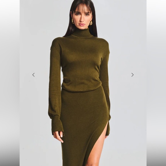 SER.O.YA Diana Dress Fort Greene sweater knit slit seroya Retrofete Revolve S - Picture 3 of 11